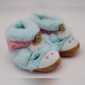 Wonder Nation Toddler Girls Unicorn Slippers Size 4